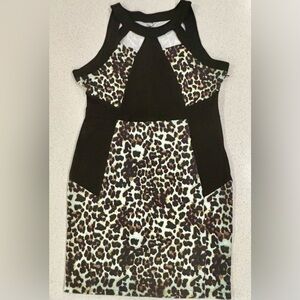 ANGVNS cut out leopard print midi dress NWT🌺5 for $30